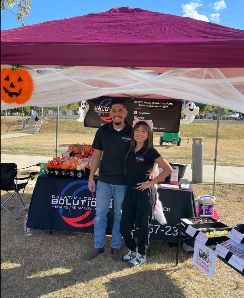 The Creative Comfort Solutions tent at a Buda fall festival